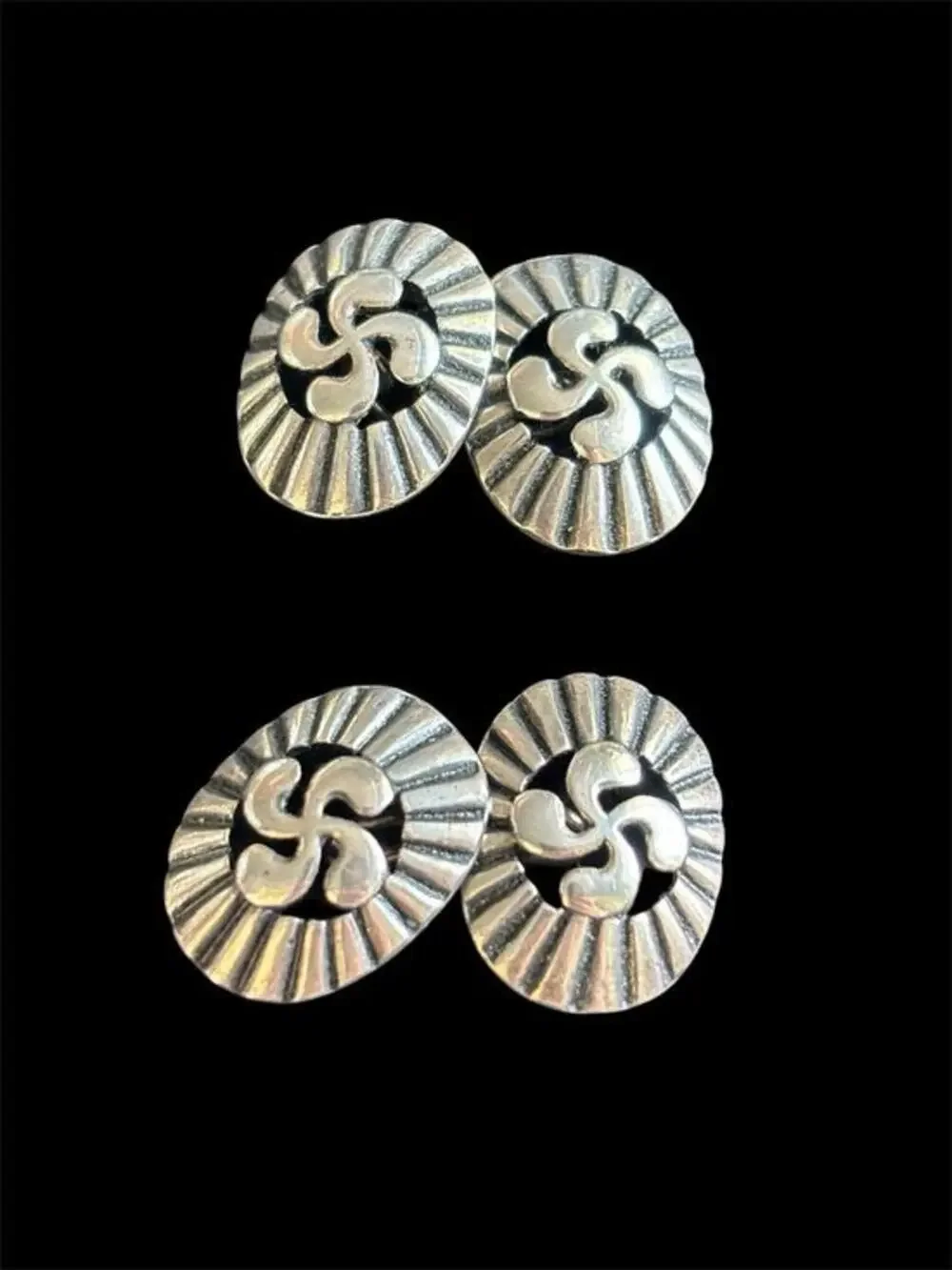 Vtg Sterling Silver Lauburu Basque Cross Cufflinks 925 10.42g